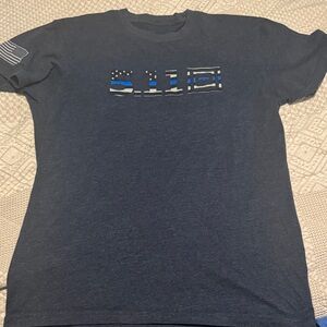 5.11 Tactical Navy T-Shirt with Thin Blue Line Graphic